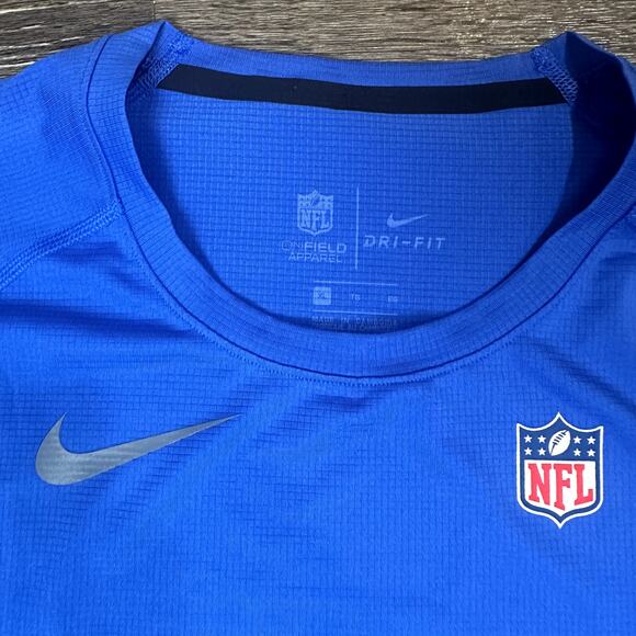 Nike Pro Men's XL NFL ON FIELD Apparel Dri-FIT Blue Football Shirt CW6294-405 - Picture 2 of 4